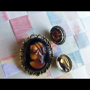 Beautiful broach and clip on earnings..